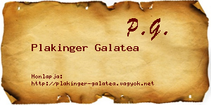 Plakinger Galatea névjegykártya
